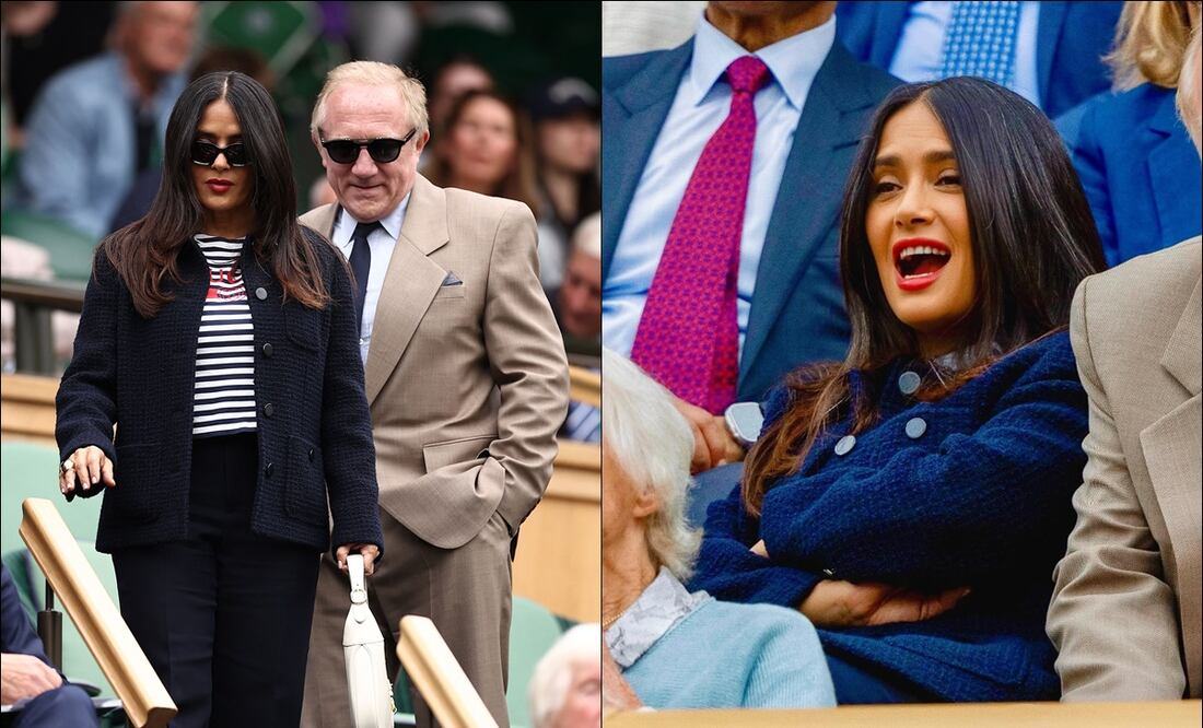 Salma Hayek robó cámara en el torneo de Wimbledon. FOTOS: AFP / Captura