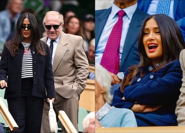 ¡Deslumbrante presencia en Wimbledon! Salma Hayek capturó las miradas en el torneo de tenis