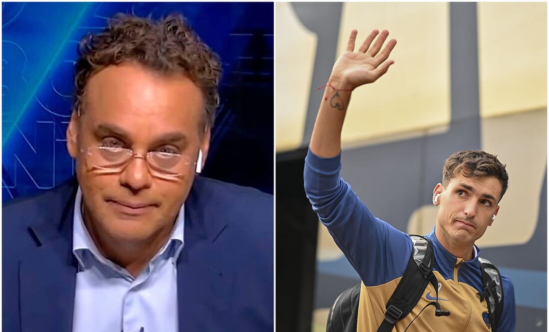 David Faitelson en ESPN y Juan Ignacio Dinenno con Pumas / FOTO: Imago7 y Captura