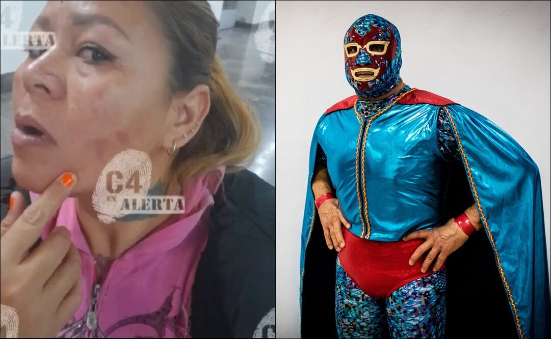 El luchador Dos Caras y su expareja. FOTOS: Facebook Dos Caras / @c4jimenez
