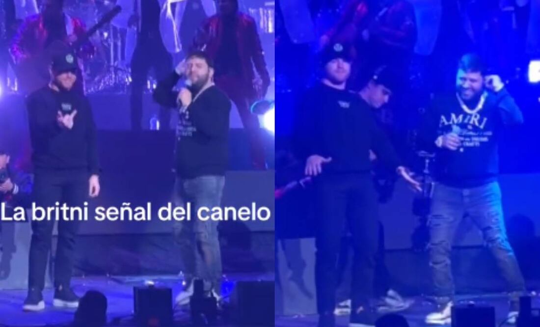 Canelo Álvarez le realizó la 'Britney señal' a los seguidores de Luis R. Conriquez. Foto: Especial