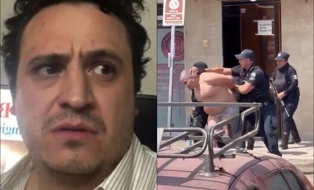 Ricardo O'Farrill y el luchador Shocker. FOTOS: Capturas