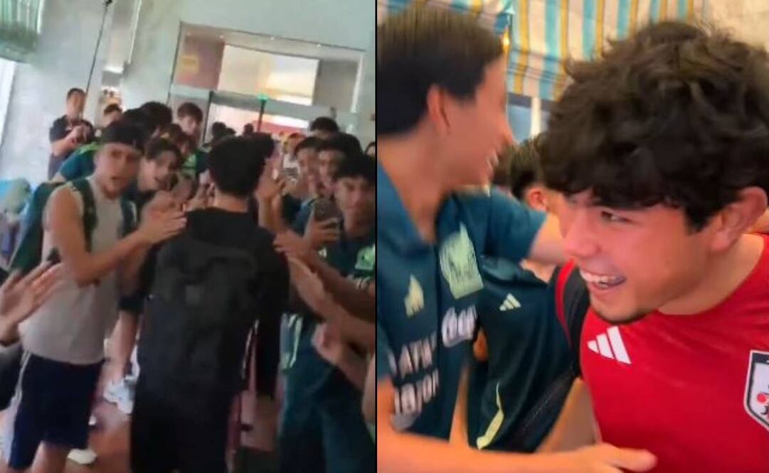 Jugadores de México Sub 17 desearon buena suerte a los nipones antes de su partido y los recibieron entre aplausos a su regreso. FOTOS: Capturas