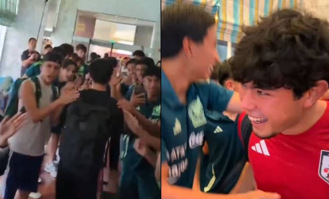 Jugadores de México Sub 17 desearon buena suerte a los nipones antes de su partido y los recibieron entre aplausos a su regreso. FOTOS: Capturas