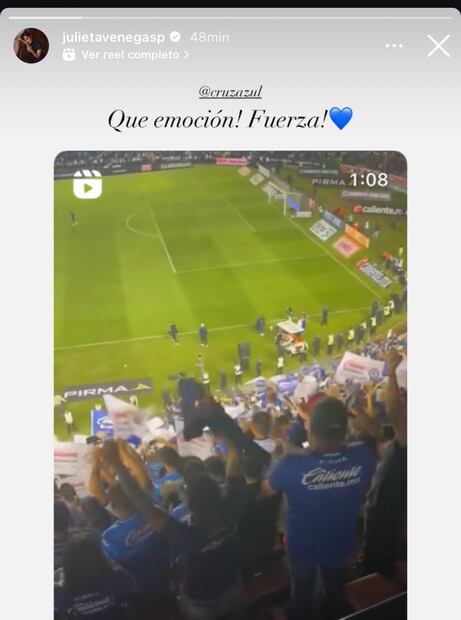 Este fue el mensaje que envió Julieta Venegas a los aficionados de Cruz Azul. Foto: Especial