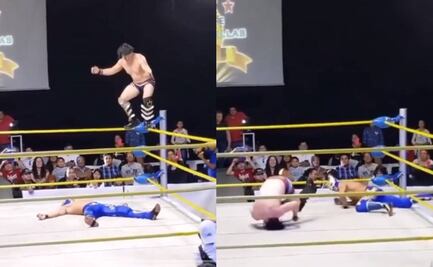 VIDEO: Luchador sufrió tremendo accidente y quedó inconsciente luego de fallar en uno de sus lances 