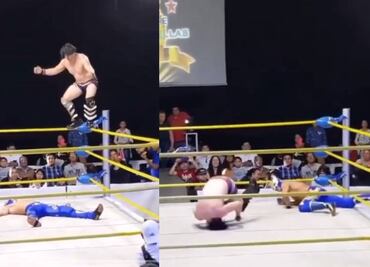 VIDEO: Luchador sufrió tremendo accidente y quedó inconsciente luego de fallar en uno de sus lances