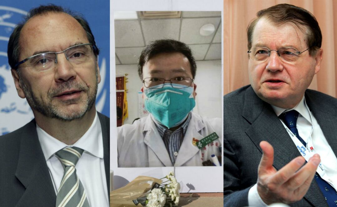 Fotos: Peter Piot (AP Photo/Keystone, Salvatore Di Nolfi); Li Wenliang (Mark Ralston/AFP); Luc Montagnier (AP Photo/Keystone, Olivier Maire)