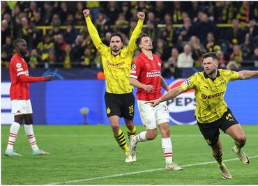 PSV y 'Chucky' Lozano eliminados de la Champions League a manos del Borussia Dortmund