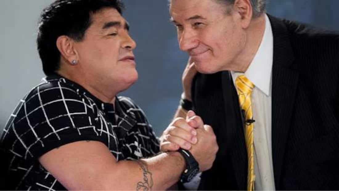 Diego Armando Maradona y Víctor Hugo Morales tuvieron varios encuentros posteriores al Mundial de México 86. Foto: Especial