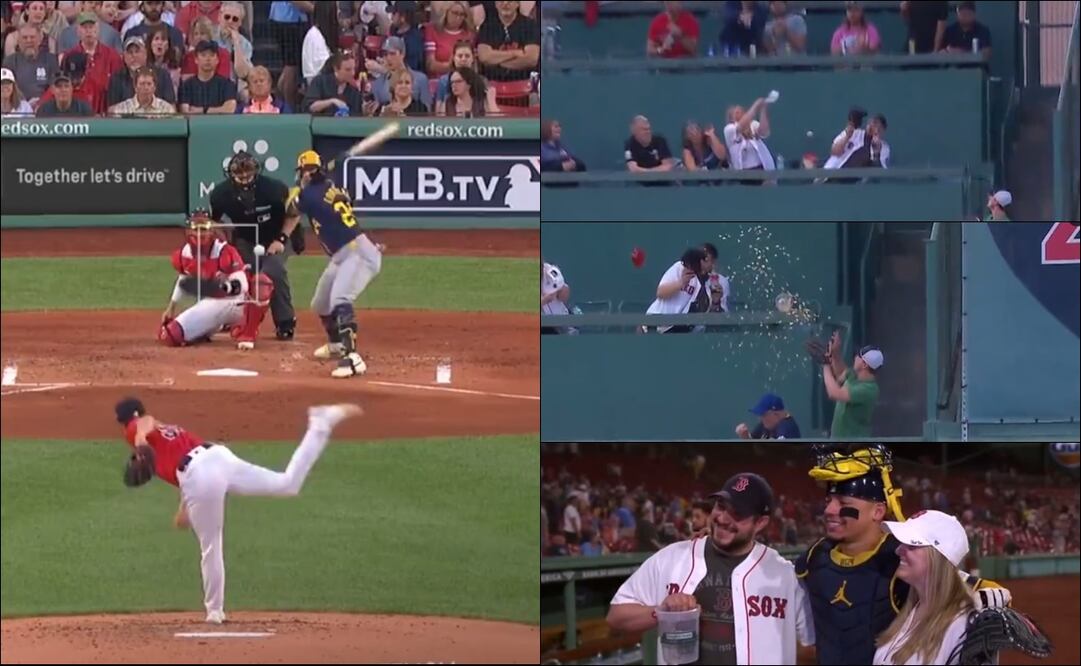 Los aficionados de los Red Sox se llevaron algunos souvenirs de William Contreras. FOTOS: Capturas