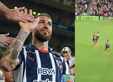 Sergio Ramos encaró a uno de sus compañeros durante el festejo de Rayados