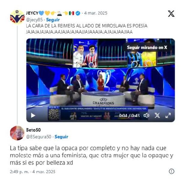 La semana pasada, los internautas señalaron que Marion Reimers se siente opacada por Miroslava Montemayor en TNT Sports. Foto: Especial